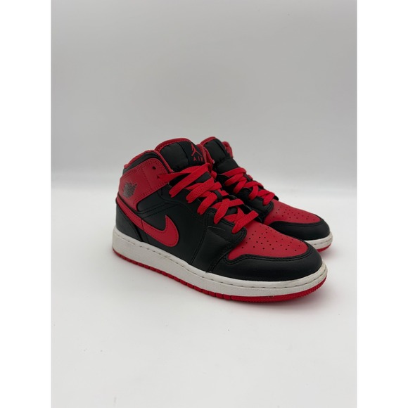 Jordan Other - Nike Air Jordan 1 Mid Bred Black Gym Red Sneakers DQ8423-060 Mens 5Y